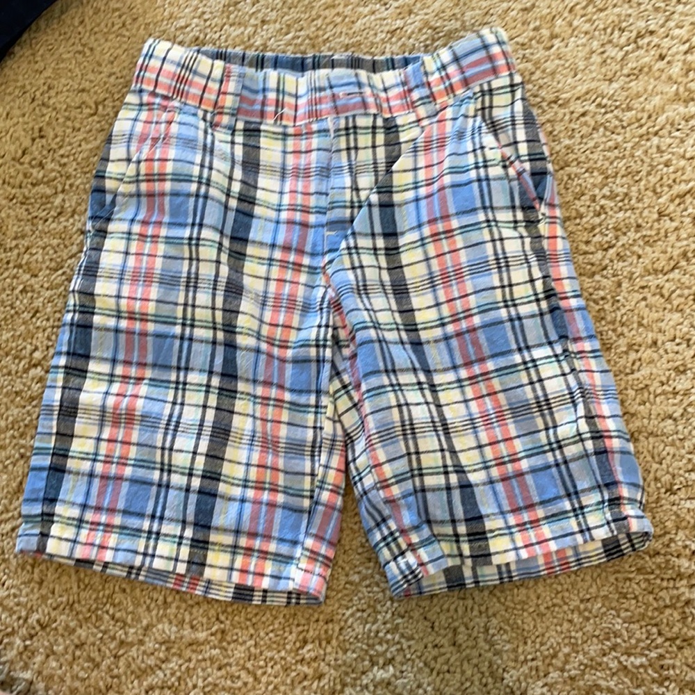 EUC Janie and Jack Boys Linen Plaid Shorts - size 6